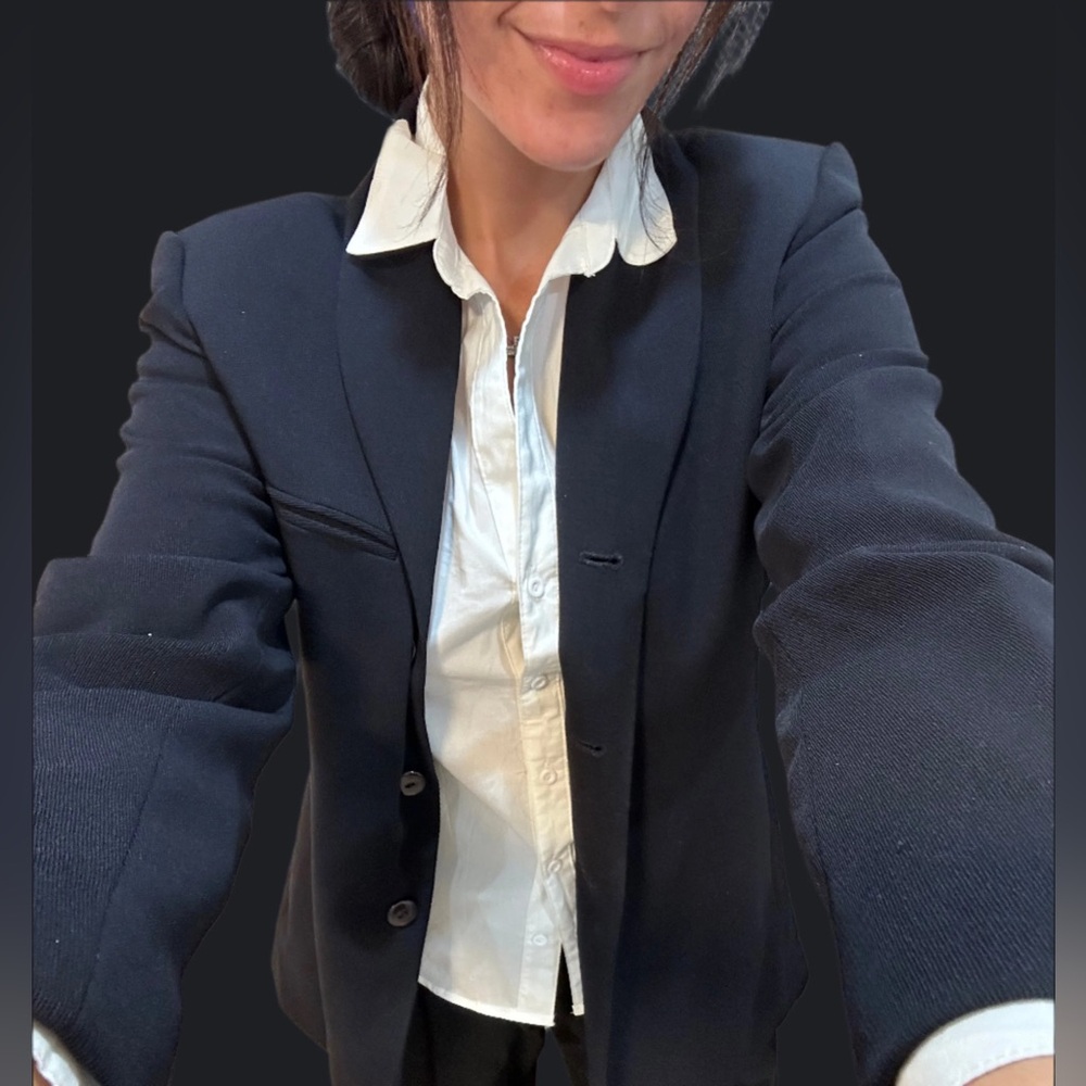 Navy Structured Blazer - Picture 3 of 4